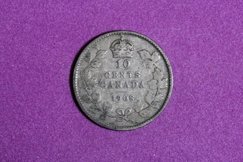 1908 Canada 10 Cents — photo from the most recent tracked eBay sale