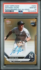 Anthony Volpe 2025 Topps Now Road To Opening Day Autograph Gold 10/50 PSA 10