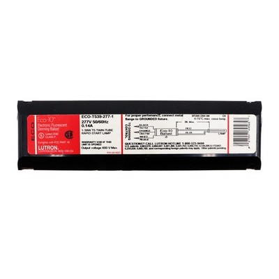 LUTRON ECO-T539-277-1 FLUORESCENT DIMMING BALLAST, 1-LAMP T5 TWIN TUBE 39W, 277V