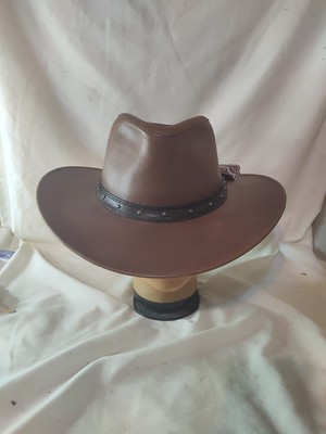 Britteli Monrecarlo Wayfarer Brown Capello Leather Hat L Cowboy Western