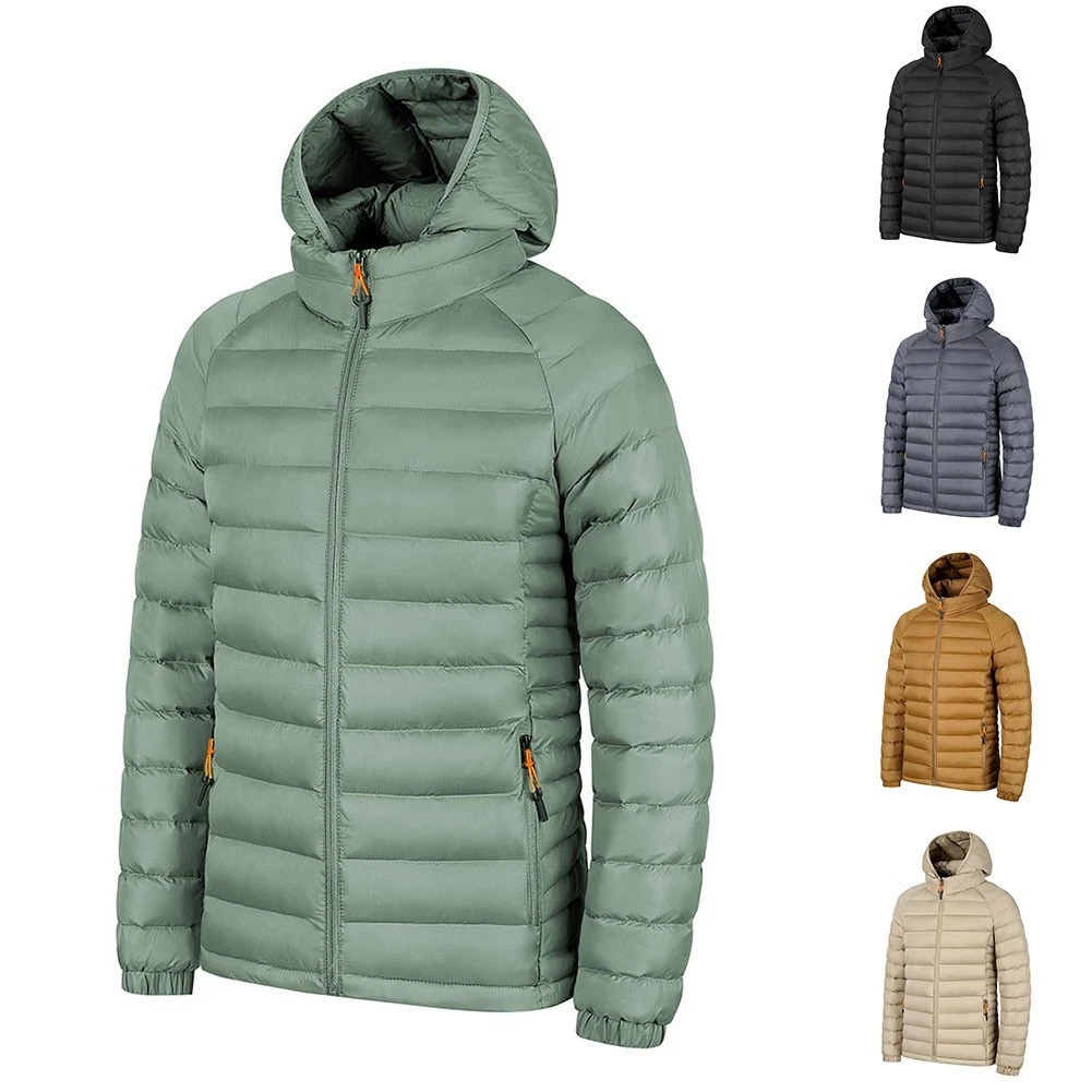 Quilted Parkas with Hood for Men Casual Winter Outwear and Padded Jackets