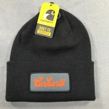 Carhartt Beanie Hat Adult / Men's One Size Script Logo Patch Black NEW