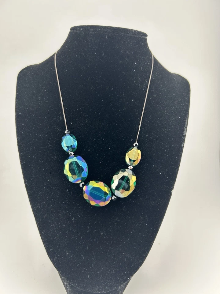 Kenneth Cole Нью-Йорк AB синий блестящий стекла кристалл бисером ожерелье с Ярлыками - Изображение 3 из 4