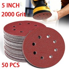 50Pcs 5 inch 2000 Grit Sanding Discs 8 Hole Hook and Loop Orbital Sander Paper 0.22 per gallon