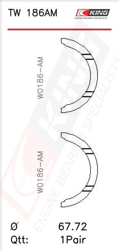 KING TW 186AM0.10 Crankshaft Thrust Washer Set For Land Rover 90 MK1 110/127 Lti