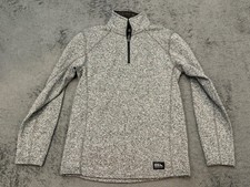 Eddie Bauer Sweater Mens Small Gray 1/4 Zip Fleece Pullover Long Sleeve