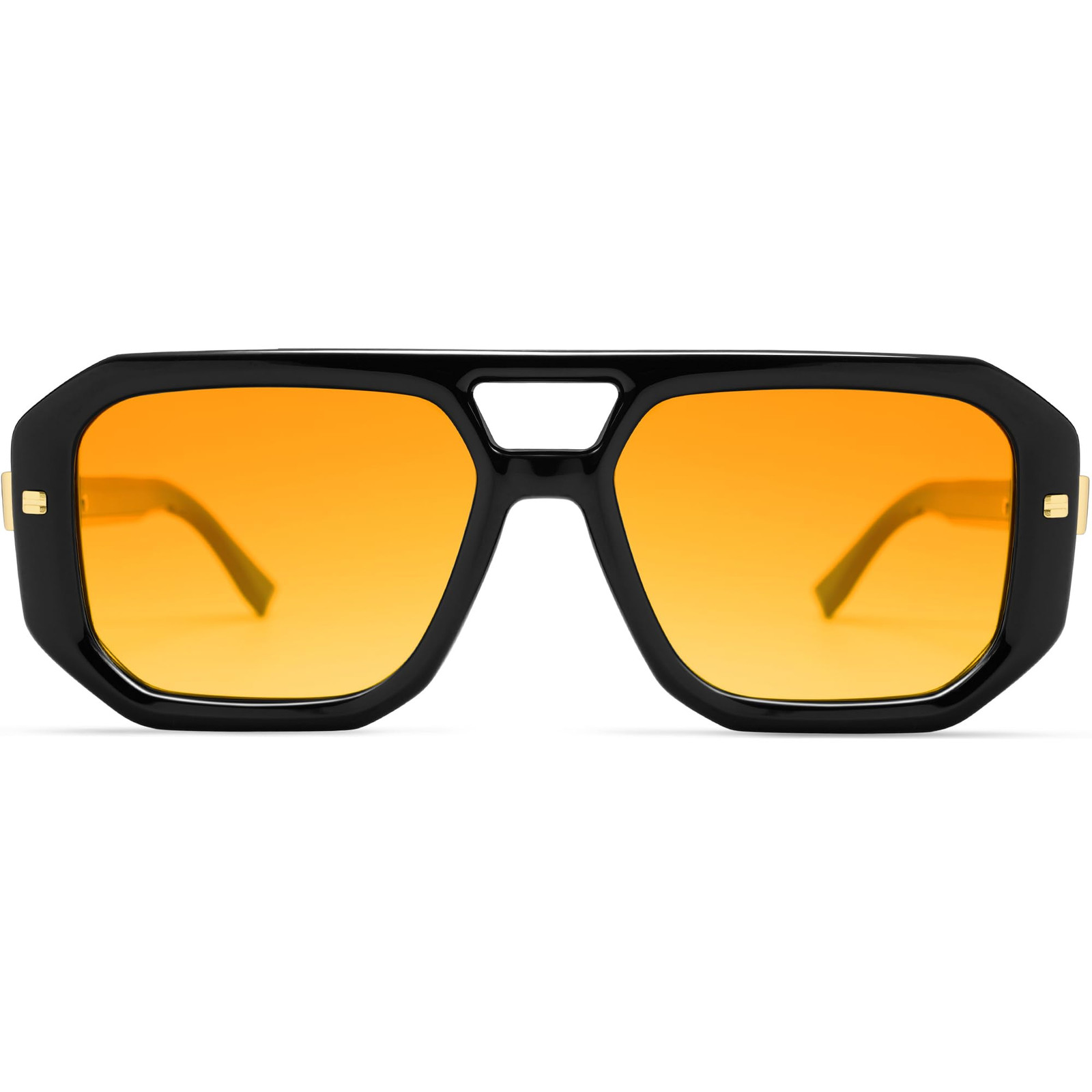 Retro 70s Yellow Tinted Polarized Vintage Aviator Sunglasses for Women