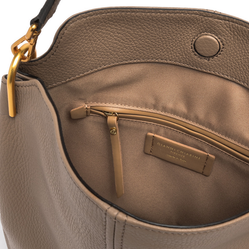 BORSA BORSE DONNA GIANNI CHIARINI LEILA BS 10991 GRN PELLE BEIGE ORIGINAL AI2025 - Picture 4 of 5
