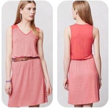 Anthropologie DELETTA M Dress JANIE Jersey Stripe Chemise Lined Stretch NWT