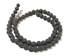 1 Strand Volcanic Black Lava Beads Round 6.5-7mm Smooth Gemstone Beads 14"Inch
