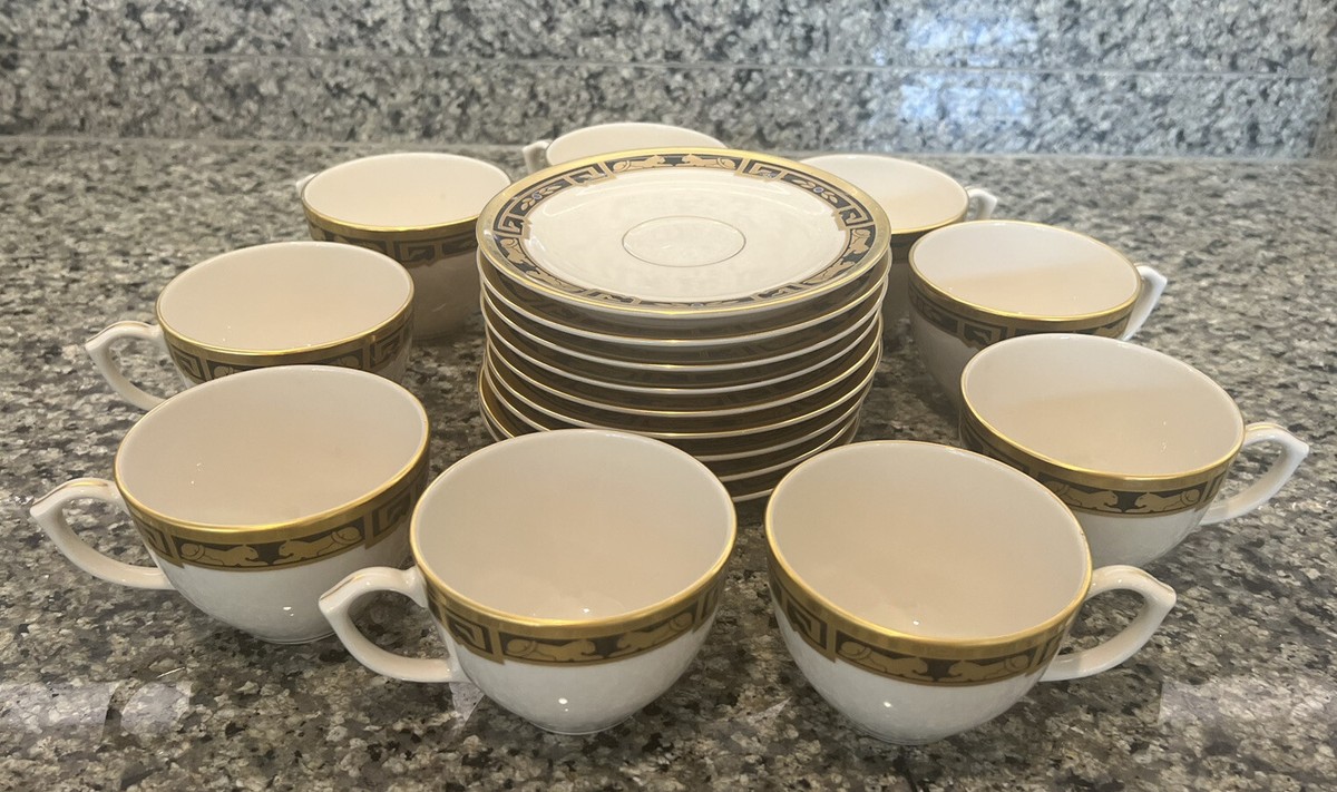 CARTIER L'Art Maison Art Deco Panther Coffee Tea Cups And Saucers