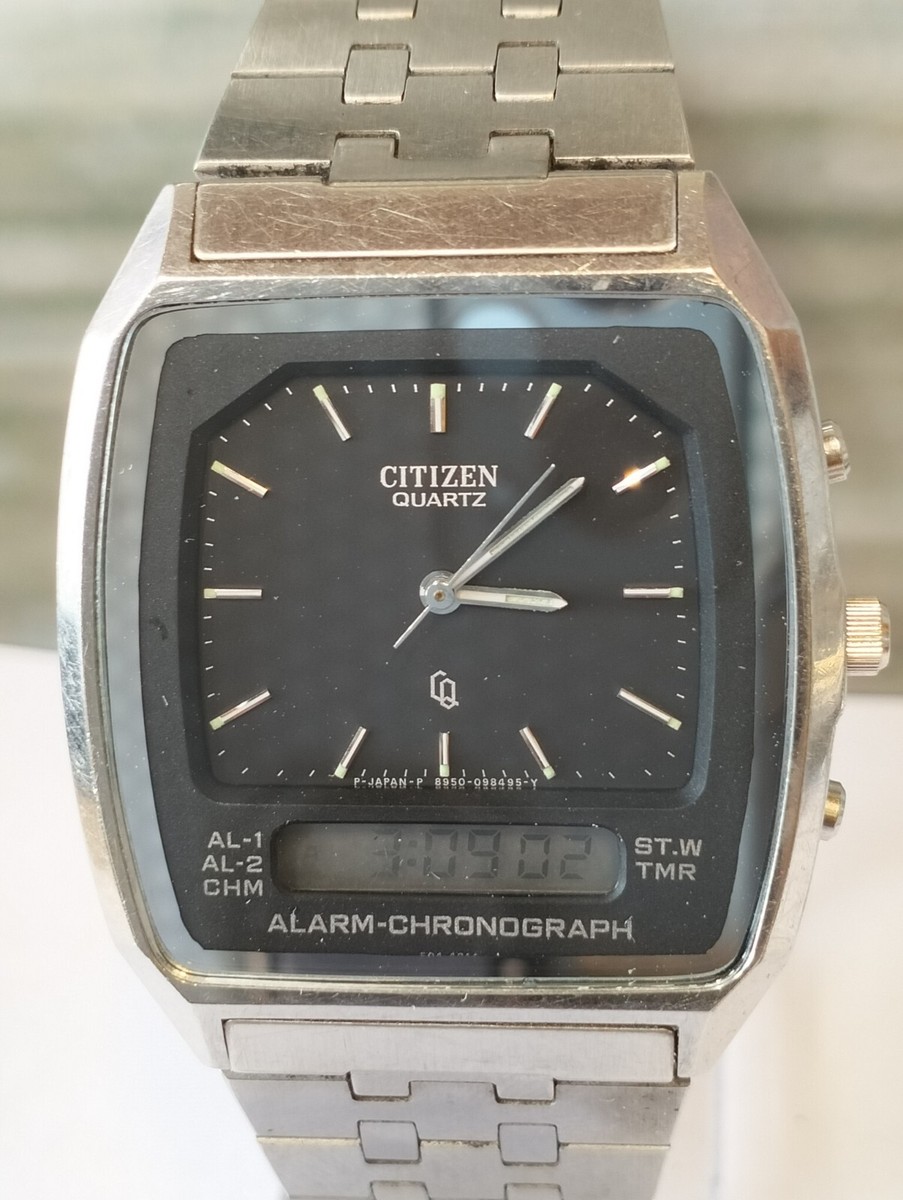 WRISTWATCH QUARTZ BLACK DIAL 8950-083482 JAPAN MEN'S FULL WORKING