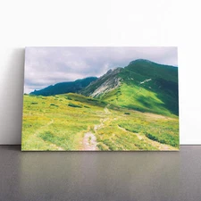 Landscape Pathway To The Mountain Ridge Canvas Wall Art Print Framed Picture