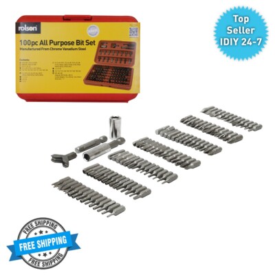100-teiliges Allzweck-Bit-Set aus Chrom-Vanadium-Stahl inklusive magnetischem Bithalter