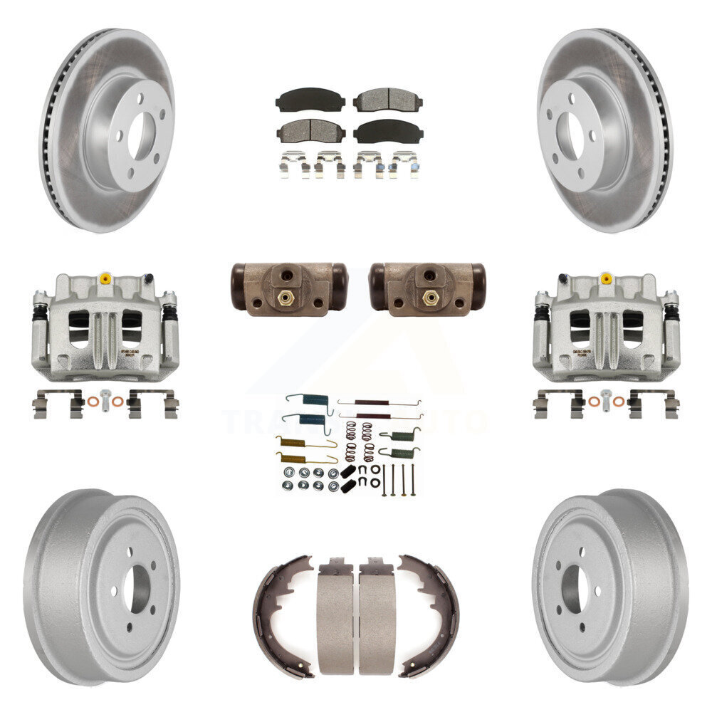 High-Performance Front Rear Brake Caliper Coat Rotor Drum Semi-Metallic Pad Shoe Cylinder Kit for Enhanced Stopping Power and Durability