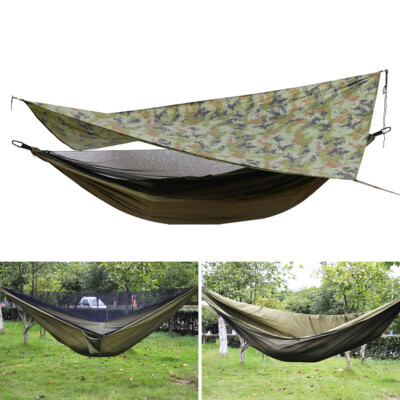 Camping H?ngematte mit Moskitonetz Zelt Tarp Zeltplane Outdoor Hammock Neu