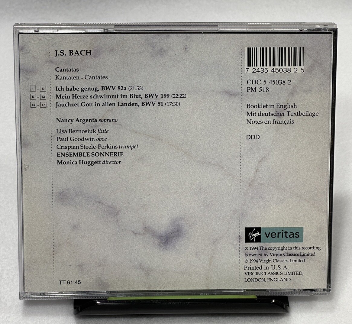 J S Bach: Cantatas 51, 82a, 199 - Nancy Argenta - Classical Music