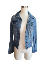Blue Jean Denim Jacket By Stylus 100% Cotton - Size Small