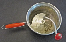 VTG Foley Food Mill Potato Mashers & Ricers Pot Red Handle & Knob Larger Size