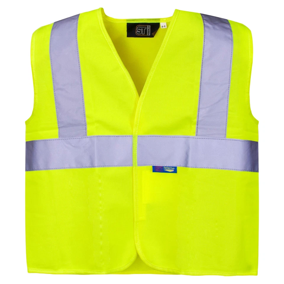SUPERTOUCH KINDER HI VIS WESTE UNISEX HIGH VIZ SICHTBARKEIT REFLEKTIERENDE JUNIOR SICHERHEITSWESTE