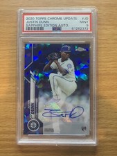 Justin Dunn - 2020 Topps Chrome Update Sapphire Autograph RC Rookie Auto PSA 9