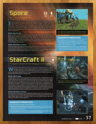 2008 Spore/StarCraft II 2 DS PC Print Ad/Poster Authentic Video Game Promo Art