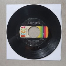 BILL ANDERSON STRANGER ON THE RUN/HAPPINESS DECCA RECORDS VINYL 45 VG 21-32