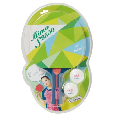 Nittaku Table Tennis Racket Mima with Plastic Balls P2000 Pen Holder Ping Pong