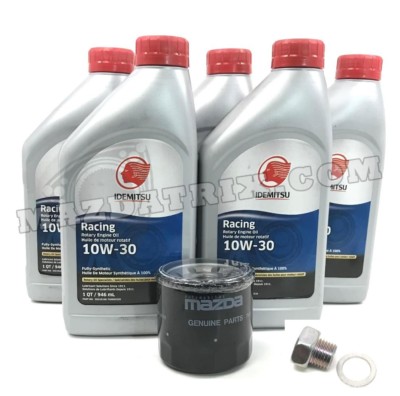 RX8 OIL CHANGE KIT, 10W-30 IDEMITSU + FILTER + OIL DRAIN PLUG + WASHER FREE SHIP