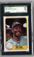 1981 WILLIE WILSON #653 Fleer SGC 98 10 GEM MINT
