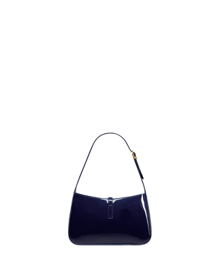 Saint Laurent Le 7 A 5 $2500 Midnight Blue Patent Leather Hobo Bag