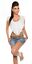 thumbnail 7  - Womens 2in1 Koucla Crop Top Shirt Belly Free Top With Flounce