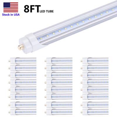 25Pack 8FT LED Tube Light FA8 Single Pin Bulb Light T8 8Feet led shop light tube