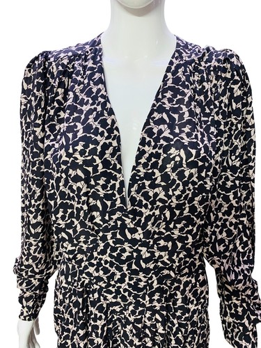 Isabel Marant Etoile Femmes Arone Imprimé Graphique Plissé Court Mini Robe M 38 - Photo 9 sur 17