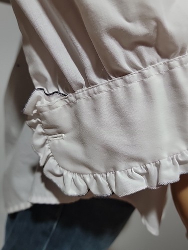 1970's Vintage Delton White Black Ruffled Size L-2 Men's Shirt #R1 - Picture 7 of 16