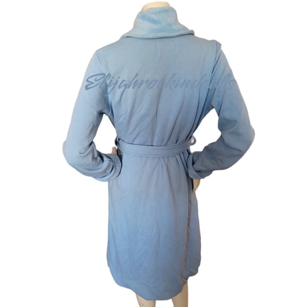 NEW WOMENS UGG DUFFIELD II HORIZON BLUE SHAWL COLLAR SOFT  ROBE - BATHROBE MED image 4