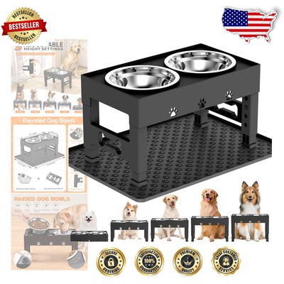 Easy-Clean Elevated Dog Bowls with Height Adjustments for Medium to Large Breeds