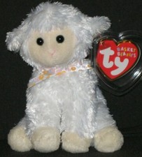 TY FLEECIA the 4" LAMB BASKET BEANIE BABY - MINT with MINT TAGS