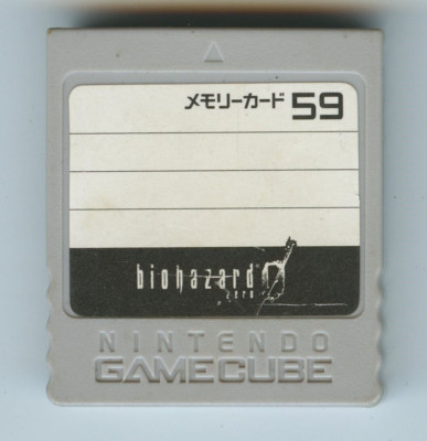 Nintendo GameCube 59 Block Resident Evil Biohazard Zero Memory Card DOL-008
