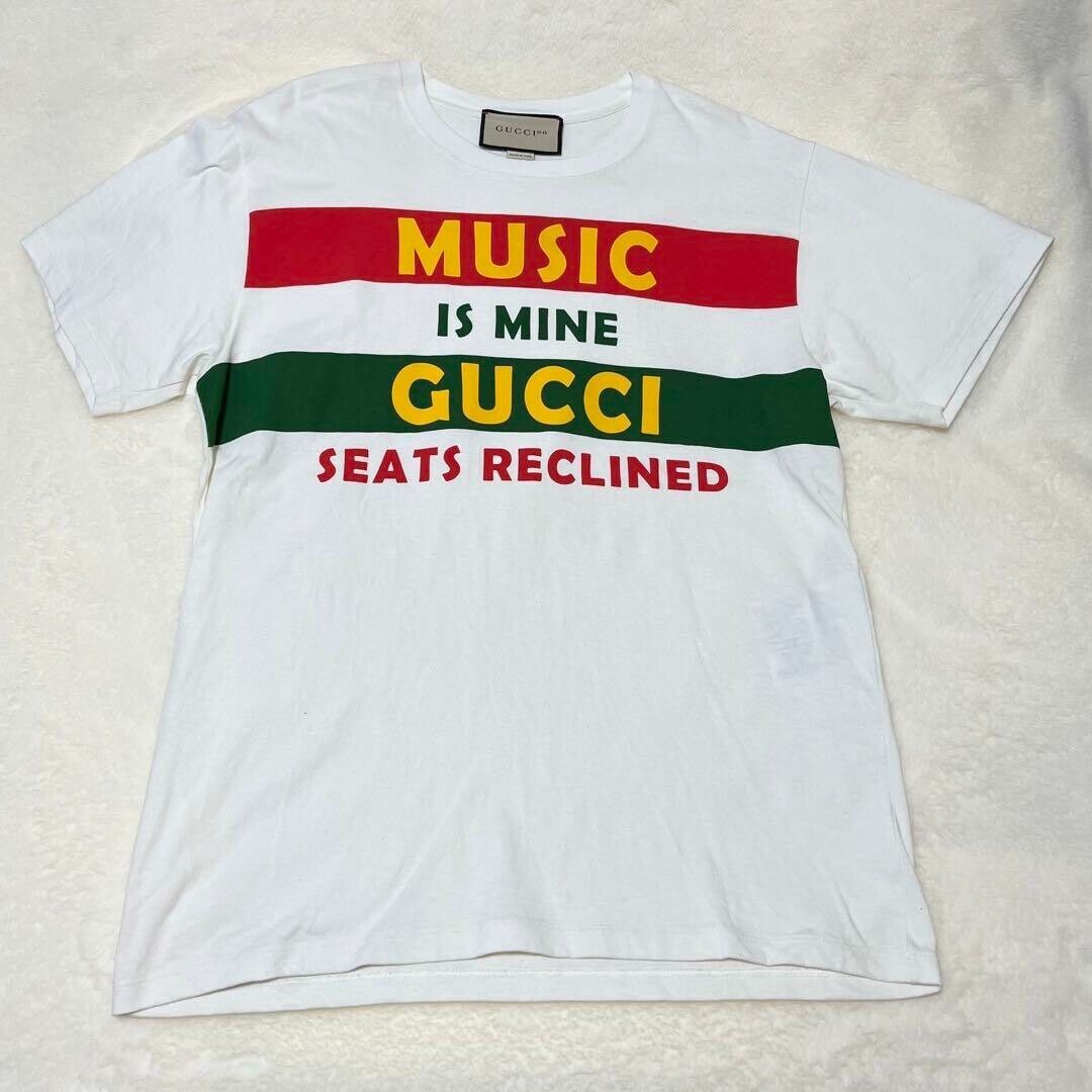 GUCCI Tops T-Shirt Women Size S Cotton White MUSIC IS MINE GUCCI Tops T-Shirt Women Size S Cotton White MUSIC IS MINE