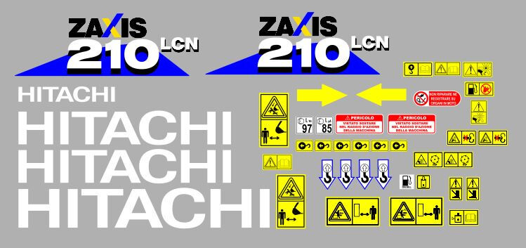 Hitachi ZX210LCN-6 Decals Adhesive, Complete Kit | eBay