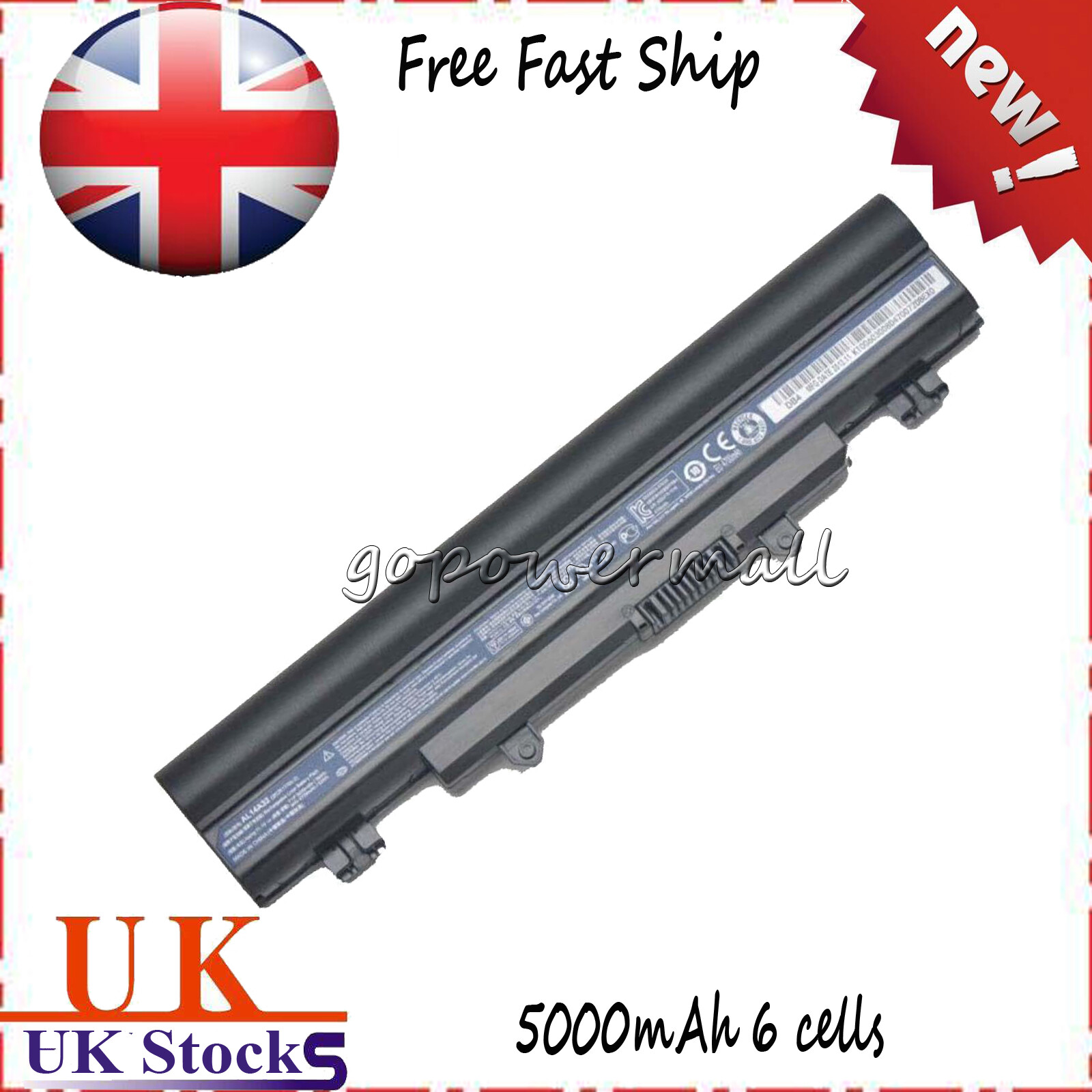 New AL14A32 Battery for Acer Aspire E1-571 E1-571G E5-411 E5-421 56Wh
