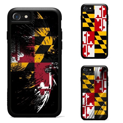 Maryland state flag and sports betting app logos on a smartphone screen
