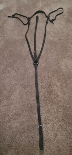 Black Leather Standing Martingale Horse Size Great Condition