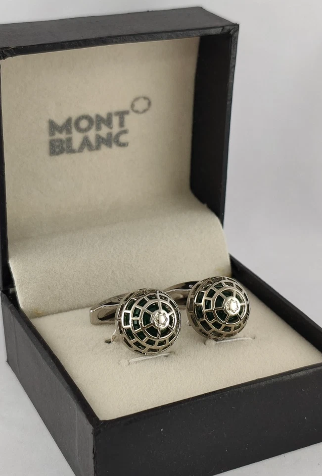 Juego de gemelos Montblanc de lujo color plata para hombre con caja "Envío rápido" Foto 3 de 4