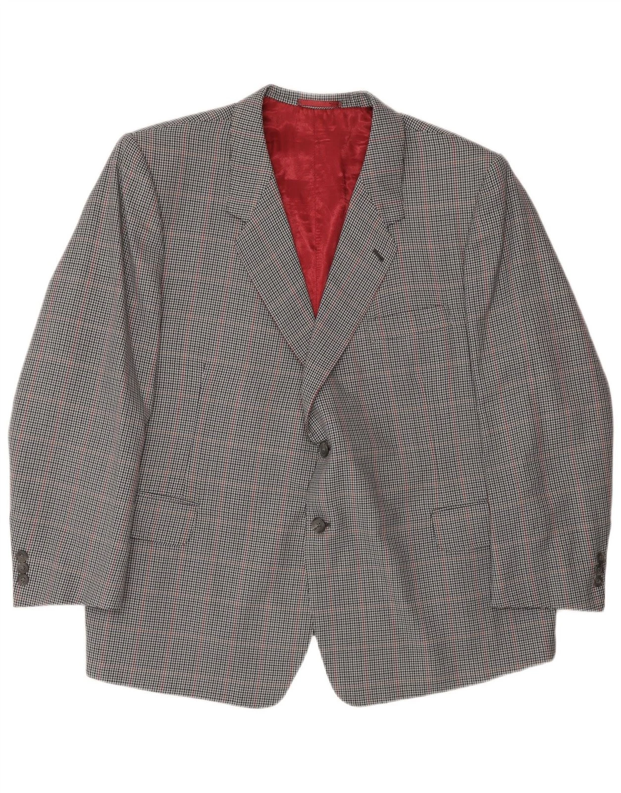 Vintage Mens 2 Button Blazer Jacket UK 42 XL Grey Check BP20