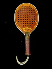 Raqueta Pelota Paleta Bantam De Colección De Marcraft EE. UU.  Pickleball?  Madera/cuero
