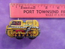 Tin Litho Bulldozer Construction Japan Toy Car Wind Up Vintage 2" Works