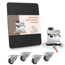 Sliding Tray for Coffee Maker, 360° Rolling Tray Appliance Slider with Wheels...