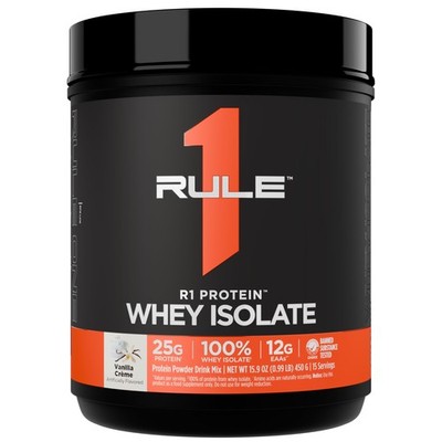 Rule 1 R1 Whey Protein Isolate Vanilla Creme 25g Protein 6g BCAA 1 lb